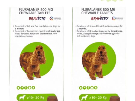 MSD Animal Health Bravecto (10-20kg) Tablet Combo (2 tablets) Discount