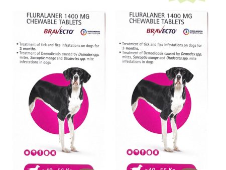 MSD Animal Health Bravecto (40-56kg) Tablet Combo (2 tablets) Cheap