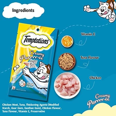 Temptations Creamy Purrrr ee Chicken & Tuna Cat Treats For Cheap