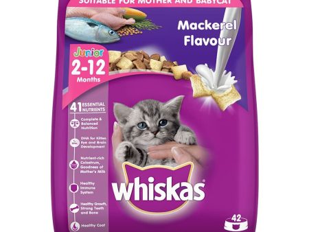 Whiskas Mackerel Flavour Dry Food for Mother and Baby Cat (Limited Shelf Life) For Cheap