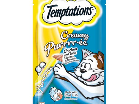 Temptations Creamy Purrrr ee Chicken & Tuna Cat Treats For Cheap