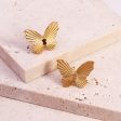 Wholesale 18K Gold Plated Butterfly Titanium Steel Earrings Online now