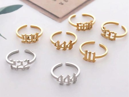 Wholesale Stainless Steel Lucky Number Rings Fashion