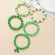 Wholesale St. Patrick s Day Shamrock Resin Beaded Bracelet Hot on Sale