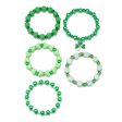 Wholesale St. Patrick s Day Shamrock Resin Beaded Bracelet Hot on Sale