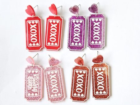 Wholesale Valentine s Day XOXO Heart Acrylic Earrings Online now