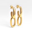 Wholesale 18K Gold Plated Oval Interlocking Earrings For Sale