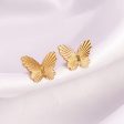 Wholesale 18K Gold Plated Butterfly Titanium Steel Earrings Online now