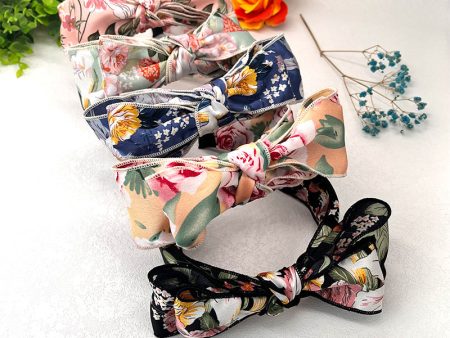 Wholesale Bow Large Flower Polyester Fabric Headband Cheap