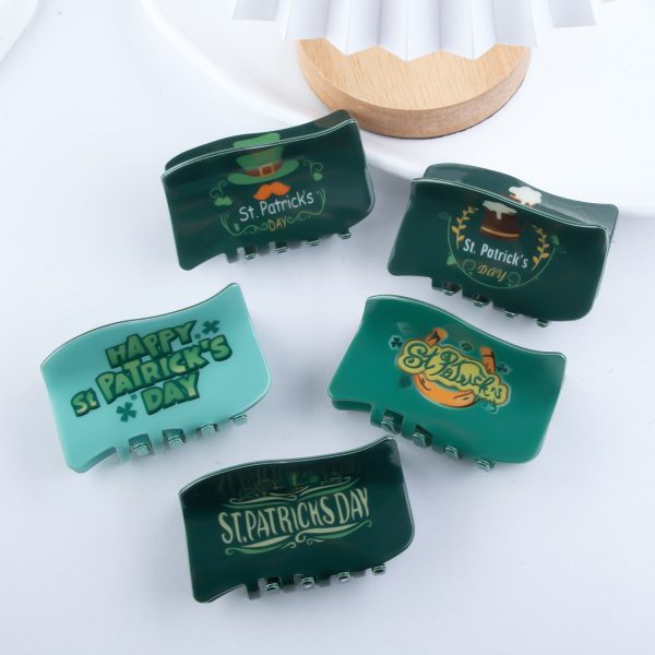 Wholesale St. Patrick s Day Green Fresh Forest Series Hair Clips Online Hot Sale