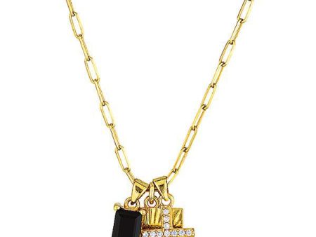 Wholesale 18K Gold Plated Stainless Steel Thin Chain Lock Cross Titanium Steel Necklace Discount