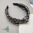 Wholesale Wide-brimmed Denim Retro Leopard Print Headband Supply