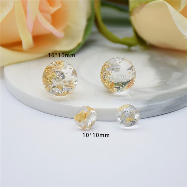 Wholesale DIY Resin Round 10mm Gold Platinum Ball Beads For Cheap