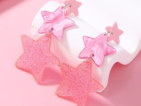 Wholesale Y2K Five Pointed Star Acrylic Earrings For Discount