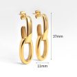 Wholesale 18K Gold Plated Oval Interlocking Earrings For Sale