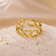 Wholesale 18K Gold Stainless Steel Hollow Heart Opening Ring Hot on Sale