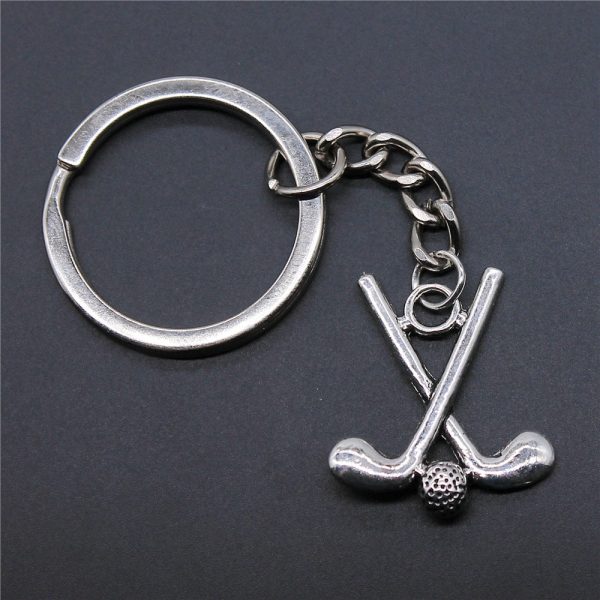 Wholesale 10PCS Simple Golf Club Pendant Metal Keychain Online Sale