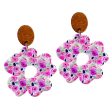 Wholesale 2 Pairs pack Acrylic Wooden Flower Simple Floral Earrings Supply