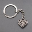 Wholesale 10PCS Three-dimensional Hollow Heart Pendant Metal Keychain Hot on Sale