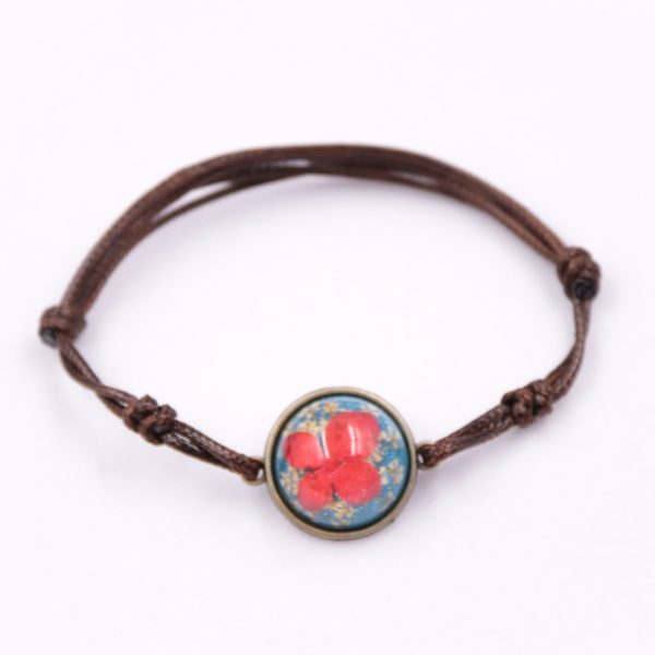 Wholesale 12PCS Resin Dried Flower Handwoven Bracelet Online Sale