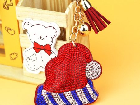 Wholesale Alloy Christmas Hats with Hot Diamond Keychains Discount