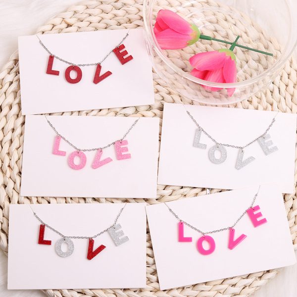 Wholesale LOVE Valentine s Day English Letters Necklace Sale