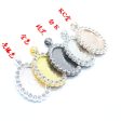 Wholesale 18*25mm Alloy Double-sided Rotating Necklace Bracelet Base Supply