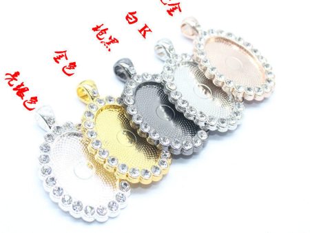 Wholesale 18*25mm Alloy Double-sided Rotating Necklace Bracelet Base Supply