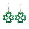 Wholesale 2 Pairs pack St. Patrick s Day Hollow Wooden Earrings Supply