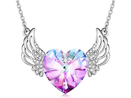 Wholesale Angel Wings Diamond Crystal Necklace For Cheap