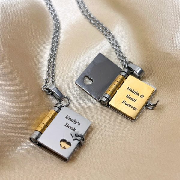 Wholesale Love Opening and Closing Books Stainless Steel Sweater Chain Online Hot Sale