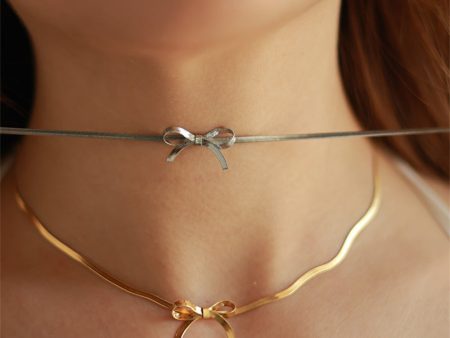 Wholesale Bow Titanium Steel Necklaces Online now