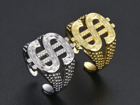 Wholesale Dollar Sign Open Adjustable Punk Ring For Sale