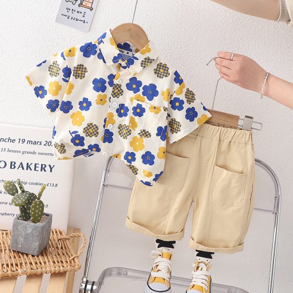 Wholesale Boys  Summer Split Cotton Two-piece Set Cheap