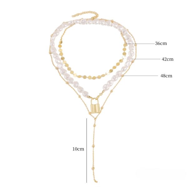 Wholesale Double Layered Irregular Pearl Alloy Necklaces For Discount