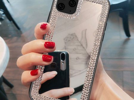 Wholesale TPU Diamond Border Makeup Mirror Phone Cases Fashion