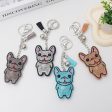 Wholesale Velvet Cartoon Dog Fighting Hot Diamond Keychains Online Hot Sale