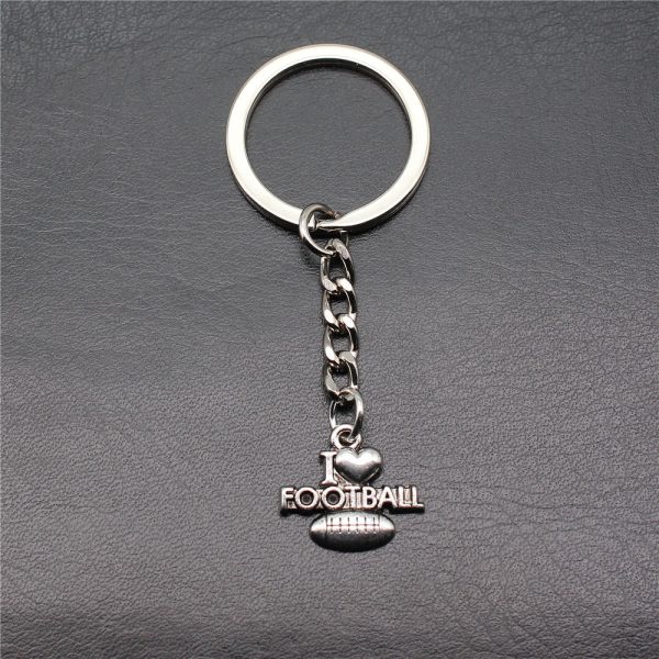 Wholesale 10PCS I Love Football Metal Keychain Supply