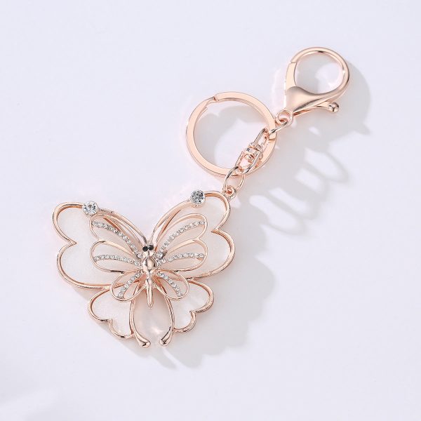 Wholesale Butterfly Metal Diamond Keychain Fashion