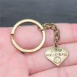 Wholesale 10PCS I Love Volleyball Love Pendant Metal Keychain Hot on Sale