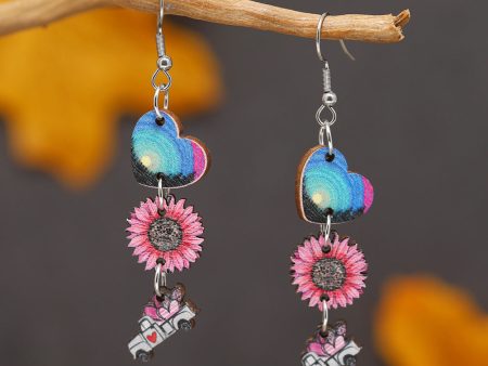 Wholesale Valentine s Day Truck Love Pendant Wooden Earrings Online now