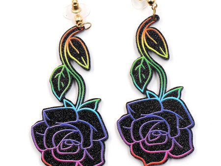 Wholesale Valentine s Day Rose Acrylic Earrings Supply