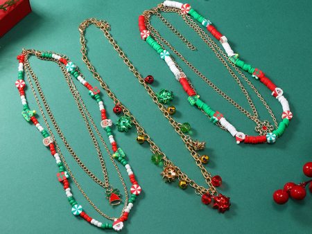 Wholesale Christmas Creative Colorful Bell Necklace For Cheap