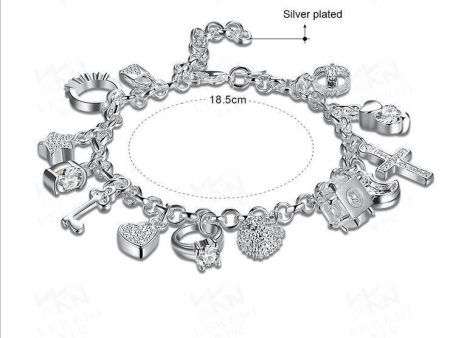 Wholesale 925 Silver Thirteen Pendant Bracelet For Discount