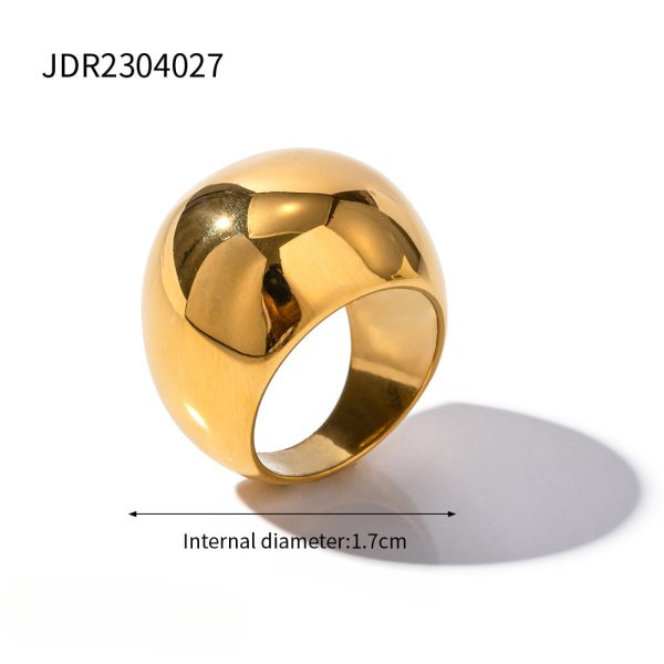 Wholesale 18K Gold Stainless Steel Exaggerated Spherical Ring on Sale