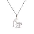 Wholesale Family of Four Silhouette Pattern Stainless Steel Titanium Steel Necklace For Discount