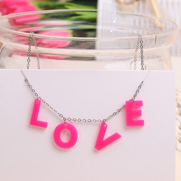 Wholesale LOVE Valentine s Day English Letters Necklace Sale