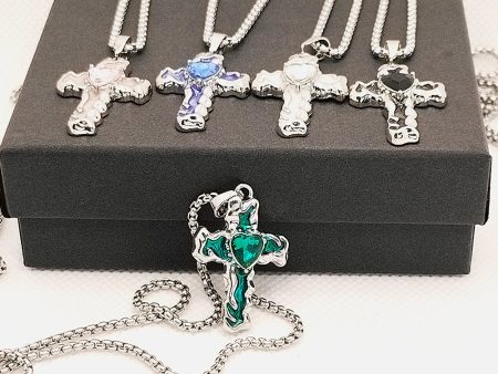 Wholesale Diamond Oil Dripping Cross Necklace Discount