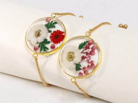 Wholesale 6PCS Daisy Preserved Flower Resin Bracelet Online Hot Sale