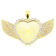 Wholesale 100PCS PACK Alloy 25mm Angel Wings Full Diamond Heart Base For Sale